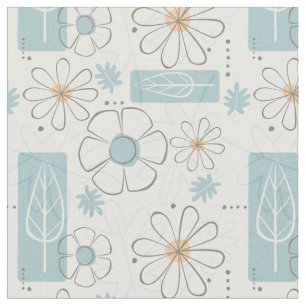 Mid Century Modern 50s Floral Print Stof