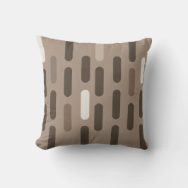 Mid-Century Modern Aardse Bruine Capsule Geometris Kussen