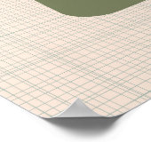 Mid Century Modern Abstract 18 groen, grijs Poster (Hoek)