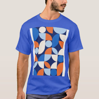 Mid Century Modern Abstract 26 Abrikozenblauw T-shirt