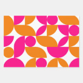 Mid Century Modern Abstract 26 Roze en Sinaasappel Inpakpapier Vel (Voorkant)