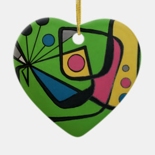 'Mid Century Modern Abstract #4' op een Keramisch Ornament