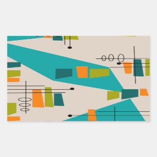 Mid-Century Modern Abstract #55 Rechthoekige Sticker