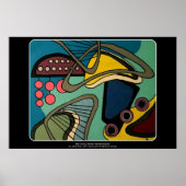 'Mid-Century Modern Abstract Aquatic' schilderij o Poster (Voorkant)