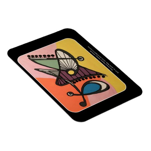 'Mid-Century Modern Abstract, Butterfly' schilderi Magneet (Rechterzijde)