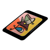 'Mid-Century Modern Abstract, Butterfly' schilderi Magneet (Linkerzijde)