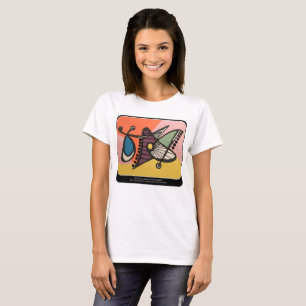 'Mid-Century Modern Abstract, Butterfly' schilderi T-shirt