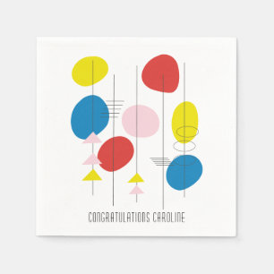 Mid-Century Modern Abstract Celebration Custom Servet