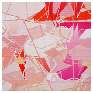 Mid-Century Modern Abstract, Coral Pink & Fuchsia Stof