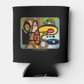 'Mid-Century Modern Abstract de machine' schilderi Blikjeskoeler (Voorkant)