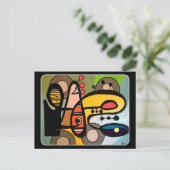 'Mid-Century Modern Abstract de machine' schilderi Briefkaart (Staand voorkant)
