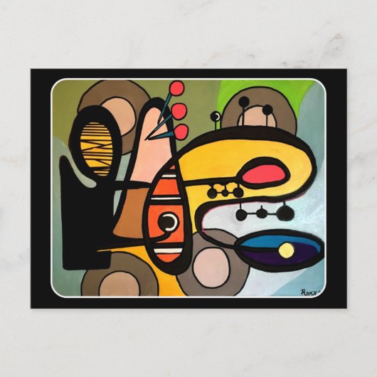 'Mid-Century Modern Abstract de machine' schilderi Briefkaart (Voorkant)