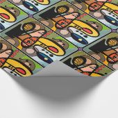 'Mid-Century Modern Abstract de machine' schilderi Cadeaupapier (Hoek)