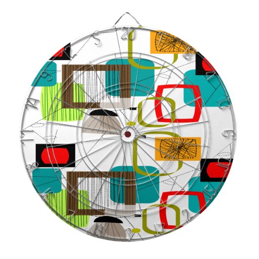 Mid-Century Modern Abstract Design Dartbord (Voorkant)