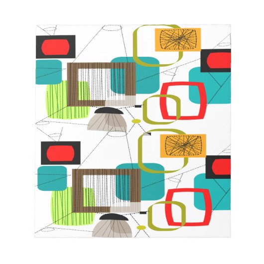 Mid-Century Modern Abstract Design Notitieblok (Voorkant)