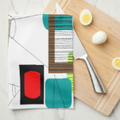 Mid-Century Modern Abstract Design Theedoek (Quarter Fold)