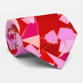 Mid-Century Modern Abstract, donkerrood en roze Stropdas (Opgerold)