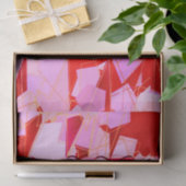 Mid-Century Modern Abstract, donkerrood en roze Tissuepapier (Geschenk)