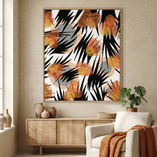  Mid century modern abstract geometric watercolor  Poster