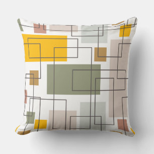 Mid-Century Modern Abstract Geometrische Lijnen Wo Kussen