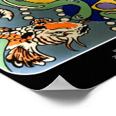 Mid-Century Modern Abstract Koi Fish schilderij Poster (Hoek)