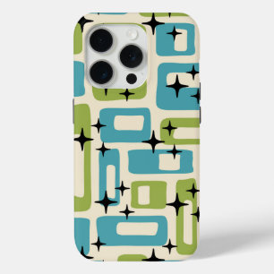Mid Century Modern Abstract Patroon iPhone 15 Pro Case