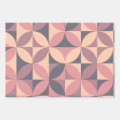 Mid Century Modern Abstract Patroon Paarse & roze Inpakpapier Vel (Voorkant 2)