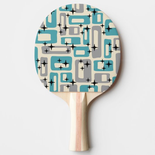 Mid Century Modern Abstract Patroon Tafeltennisbatje (Voorkant)