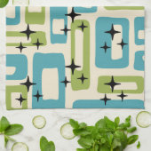 Mid Century Modern Abstract Patroon Theedoek (Gevouwen)