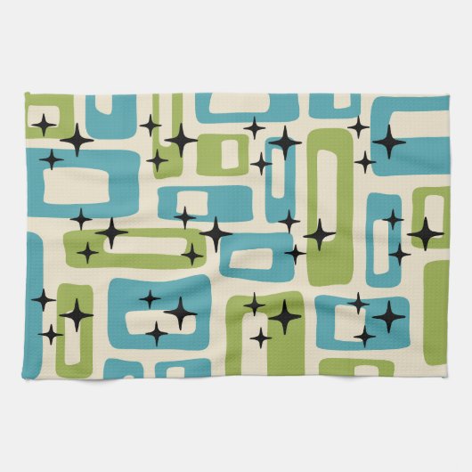 Mid Century Modern Abstract Patroon Theedoek (Horizontaal)