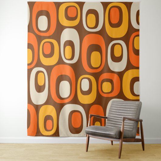 Mid-Century modern Abstract patroon Wandkleed (In situ)