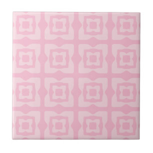 Mid Century Modern Abstract Pattern Splotten Roze Tegeltje