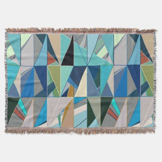 Mid-Century Modern Abstract, Turquoise & Neutrals Deken (Voorkant)