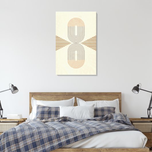 Mid-Century Modern Abstract Wall Art  Canvas Afdruk (Insitu (Slaapkamer))
