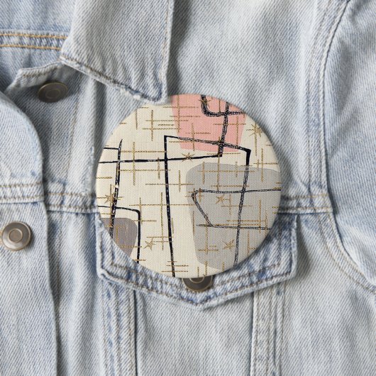 Mid Century Modern Abstracte Fabric Button (In situ)