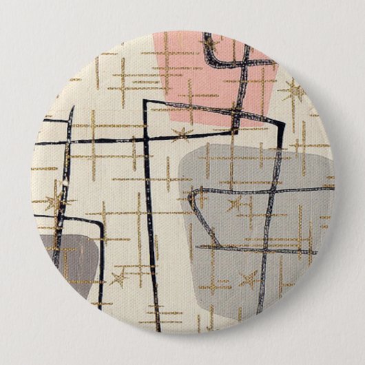 Mid Century Modern Abstracte Fabric Button (Voorkant)