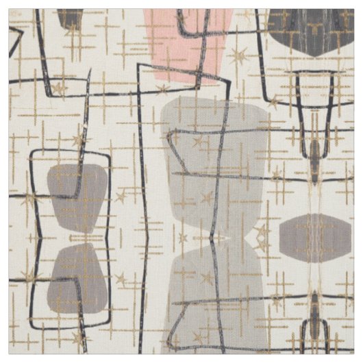 Mid Century Modern Abstracte fabric Stof (Swatch)