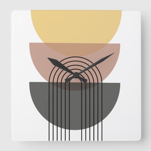 Mid Century Modern Acrylic Wall Clock Vierkante Klok (Voorkant)