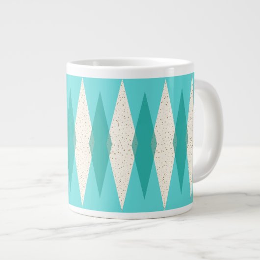 Mid Century Modern Argyle Jumbo Mok (Voorkant rechts)