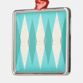 Mid Century Modern Argyle-kerstversiering Metalen Ornament (Links)