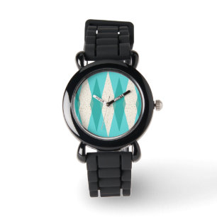 Mid Century Modern Argyle Kind Horloge
