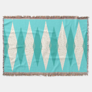 Mid Century Modern Argyle Throw Blanket Deken