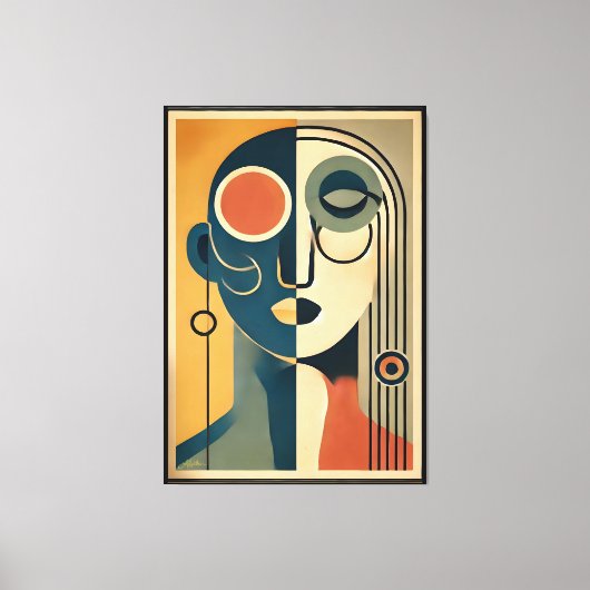 Mid Century Modern Art Abstract non-conforming Canvas Afdruk (Voorkant)