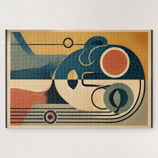 Mid Century Modern Art Abstract non-conforming Legpuzzel (Horizontaal)