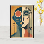 Mid Century Modern Art Abstract Nonconforming Kaart (Gele Bloem)