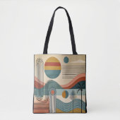 Mid Century Modern Art Beach Sunrise Draagtas (Voorkant)