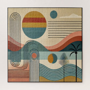 Mid Century Modern Art Beach Sunrise Legpuzzel