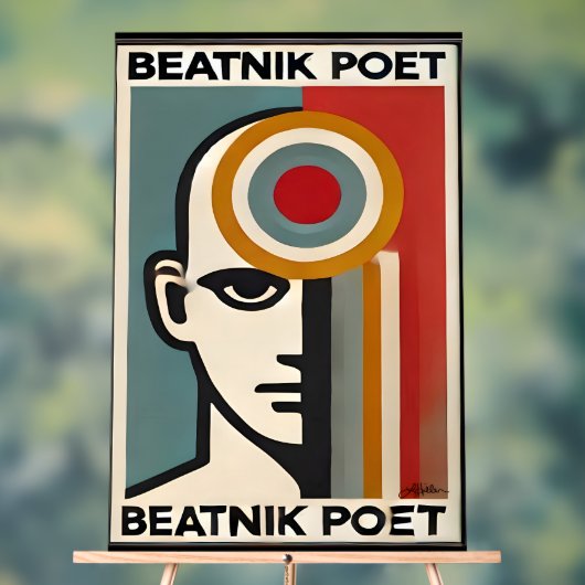 Mid Century Modern Art Beatnik Poet (Neutre)