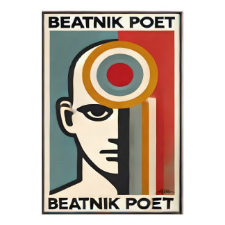 Mid Century Modern Art Beatnik Poet Foto Afdruk