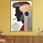 Mid Century Modern Art Contemplation Canvas Afdruk (Insitu (Woonkamer))